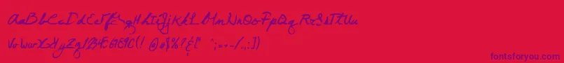Juneday Font – Purple Fonts on Red Background