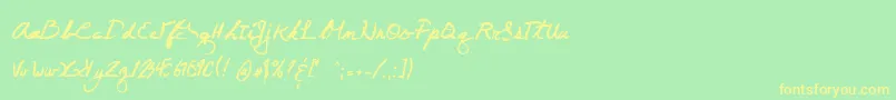 Juneday Font – Yellow Fonts on Green Background