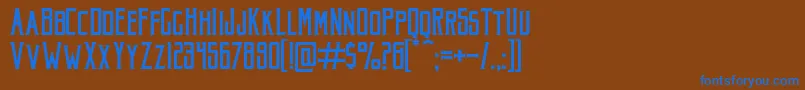AkuraPopo Font – Blue Fonts on Brown Background