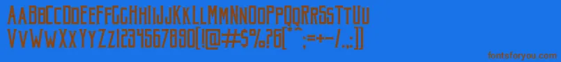 AkuraPopo Font – Brown Fonts on Blue Background