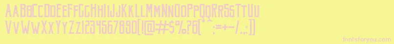 AkuraPopo-Schriftart – Rosa Schriften auf gelbem Hintergrund