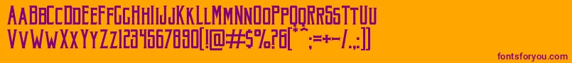 AkuraPopo-fontti – violetit fontit oranssilla taustalla