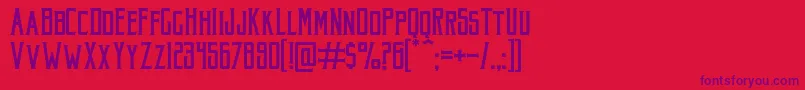 Fonte AkuraPopo – fontes roxas em um fundo vermelho