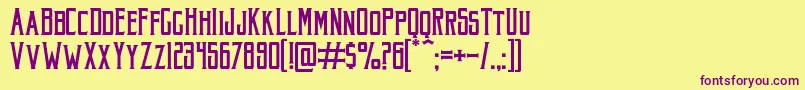 Czcionka AkuraPopo – fioletowe czcionki na żółtym tle