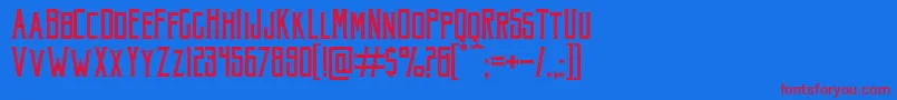 AkuraPopo Font – Red Fonts on Blue Background