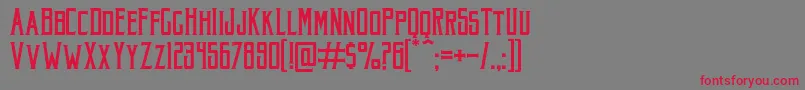 Czcionka AkuraPopo – czerwone czcionki na szarym tle
