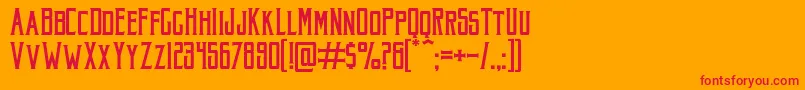 Fonte AkuraPopo – fontes vermelhas em um fundo laranja