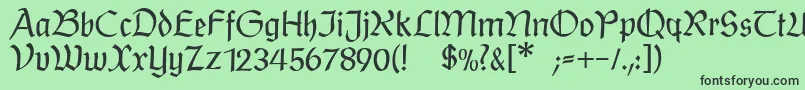 Шрифт Postmodernefraktur – чёрные шрифты на зелёном фоне