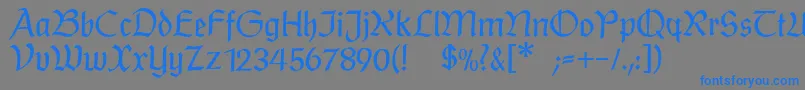 フォントPostmodernefraktur – 灰色の背景に青い文字