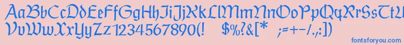 Postmodernefraktur Font – Blue Fonts on Pink Background