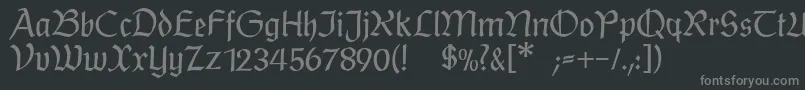 フォントPostmodernefraktur – 黒い背景に灰色の文字