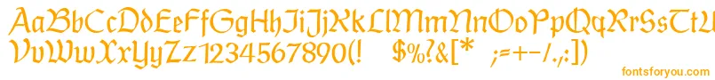 フォントPostmodernefraktur – 白い背景にオレンジのフォント