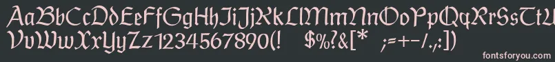 フォントPostmodernefraktur – 黒い背景にピンクのフォント