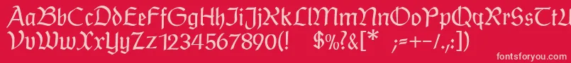 Шрифт Postmodernefraktur – розовые шрифты на красном фоне