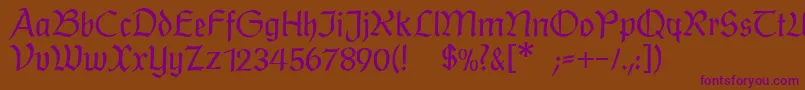 Postmodernefraktur Font – Purple Fonts on Brown Background