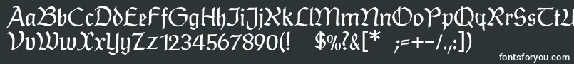 Шрифт Postmodernefraktur – белые шрифты на чёрном фоне