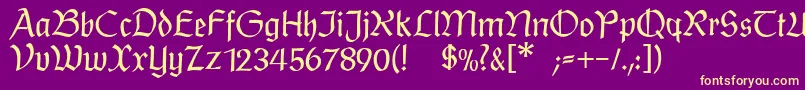 Postmodernefraktur Font – Yellow Fonts on Purple Background