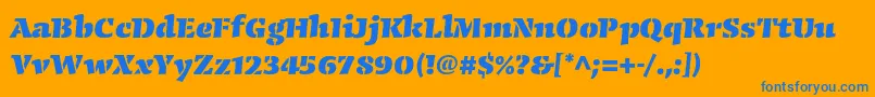 CongabravastencilstdBlack-Schriftart – Blaue Schriften auf orangefarbenem Hintergrund