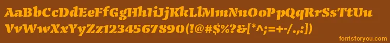 CongabravastencilstdBlack Font – Orange Fonts on Brown Background