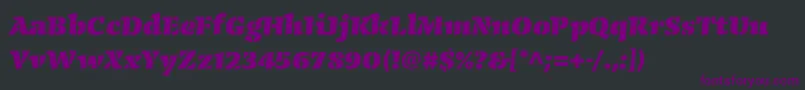 フォントCongabravastencilstdBlack – 黒い背景に紫のフォント