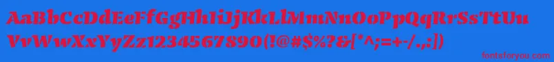 CongabravastencilstdBlack Font – Red Fonts on Blue Background