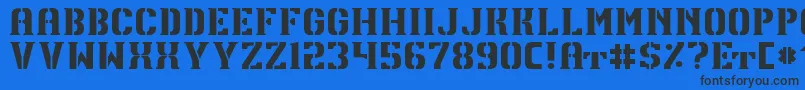 TpfU13Regular Font – Black Fonts on Blue Background