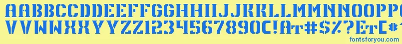 TpfU13Regular Font – Blue Fonts on Yellow Background