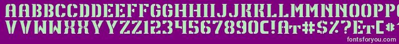 TpfU13Regular Font – Green Fonts on Purple Background