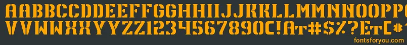 TpfU13Regular Font – Orange Fonts on Black Background