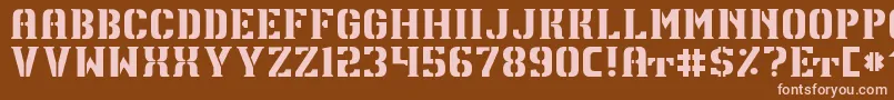 TpfU13Regular Font – Pink Fonts on Brown Background