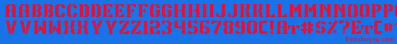 Police TpfU13Regular – polices rouges sur fond bleu