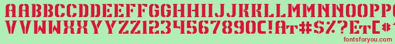 TpfU13Regular Font – Red Fonts on Green Background