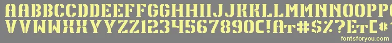 TpfU13Regular-fontti – keltaiset fontit harmaalla taustalla