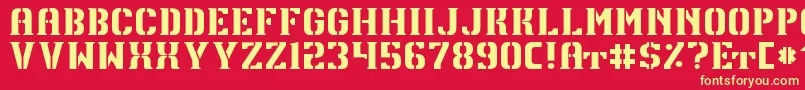 TpfU13Regular Font – Yellow Fonts on Red Background