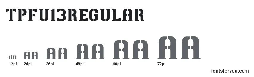 Размеры шрифта TpfU13Regular