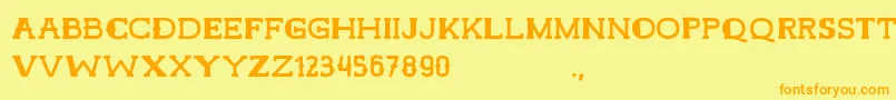 HamerRegular-Schriftart – Orangefarbene Schriften auf gelbem Hintergrund
