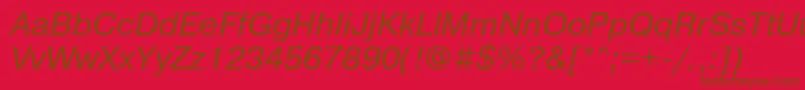 PragmaticaettItalic-fontti – ruskeat fontit punaisella taustalla