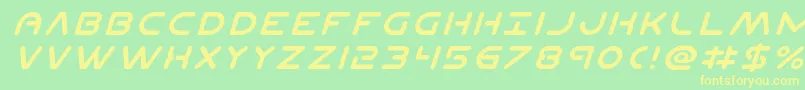 フォントPlanetnital – 黄色の文字が緑の背景にあります