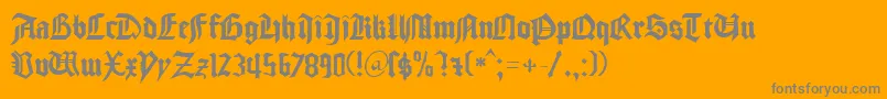 GudenbergDb-Schriftart – Graue Schriften auf orangefarbenem Hintergrund