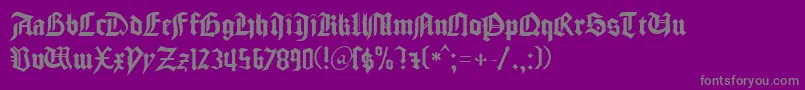 GudenbergDb-Schriftart – Graue Schriften auf violettem Hintergrund