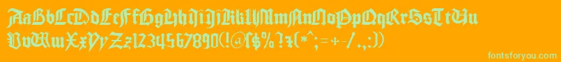 GudenbergDb Font – Green Fonts on Orange Background