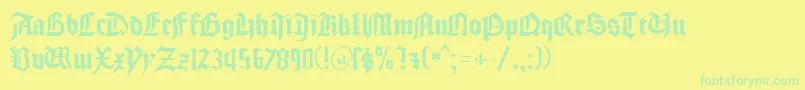 GudenbergDb Font – Green Fonts on Yellow Background