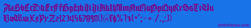 GudenbergDb Font – Purple Fonts on Blue Background