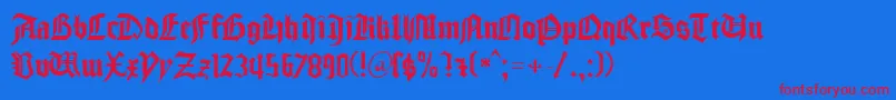 GudenbergDb Font – Red Fonts on Blue Background