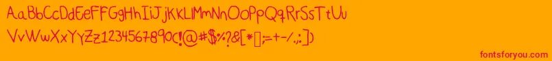 Deep-Schriftart – Rote Schriften auf orangefarbenem Hintergrund