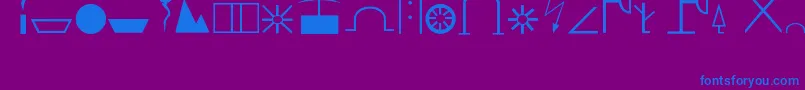 フォントZn – 紫色の背景に青い文字
