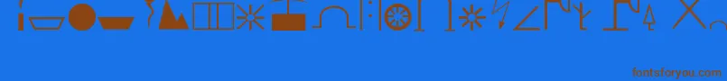 Zn Font – Brown Fonts on Blue Background