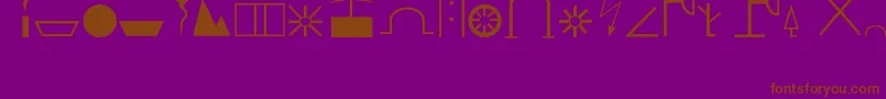 フォントZn – 紫色の背景に茶色のフォント