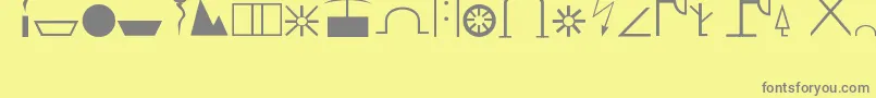 フォントZn – 黄色の背景に灰色の文字
