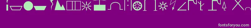 フォントZn – 紫の背景に緑のフォント